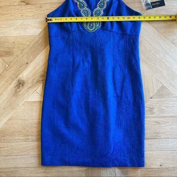NWT!  Laundry sleeveless Tide Pool blue dress 14 - Picture 9 of 11